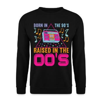 90s 90s 90s Party - Unisex Sweatshirt - black - Front - Alina (178cm) & Michal (187cm)