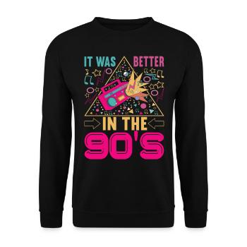90s 90s 90s Party - Unisex Sweatshirt - black - Front - Alina (178cm) & Michal (187cm)