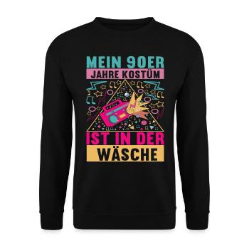 90s 90s 90s Party - Unisex Sweatshirt - black - Front - Alina (178cm) & Michal (187cm)