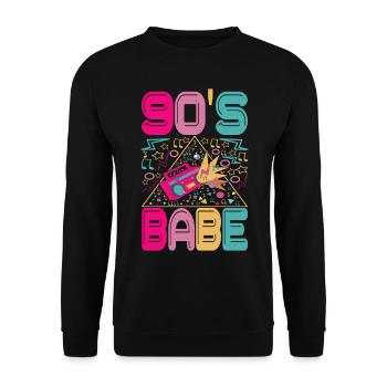 90s 90s 90s Party - Unisex Sweatshirt - black - Front - Alina (178cm) & Michal (187cm)
