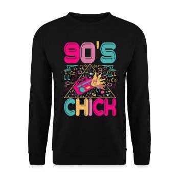 90s 90s 90s Party - Unisex Sweatshirt - black - Front - Alina (178cm) & Michal (187cm)