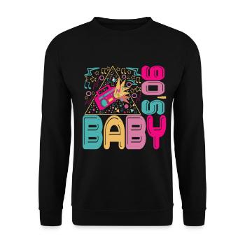 90s 90s 90s Party - Unisex Sweatshirt - black - Front - Alina (178cm) & Michal (187cm)