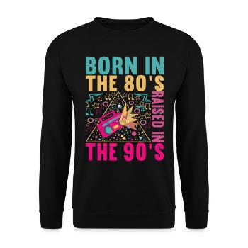 90s 90s 90s Party - Unisex Sweatshirt - black - Front - Alina (178cm) & Michal (187cm)