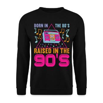 90s 90s 90s Party - Unisex Sweatshirt - black - Front - Alina (178cm) & Michal (187cm)