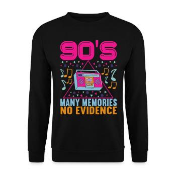 90s 90s 90s Party - Unisex Sweatshirt - black - Front - Alina (178cm) & Michal (187cm)