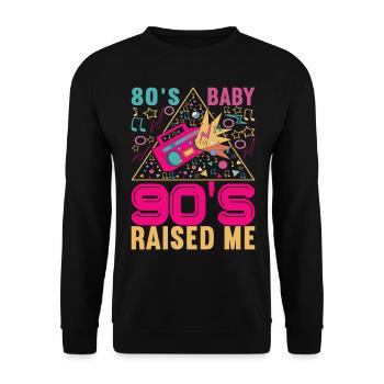 90s 90s 90s Party - Unisex Sweatshirt - black - Front - Alina (178cm) & Michal (187cm)
