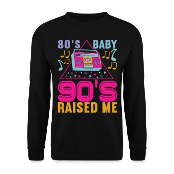 90s 90s 90s Party - Unisex Sweatshirt - black - Front - Alina (178cm) & Michal (187cm)