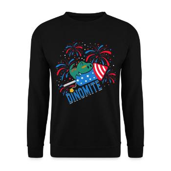 Dinomite Feuerwerkskörper 4. Juli Dinosaurier - Unisex Pullover - Schwarz - Vorne - Alina (178cm) & Michal (187cm)