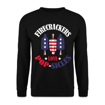 Feuerwerkskörper Liebe Eis 4. Juli - Unisex Pullover - Schwarz - Vorne - Alina (178cm) & Michal (187cm)