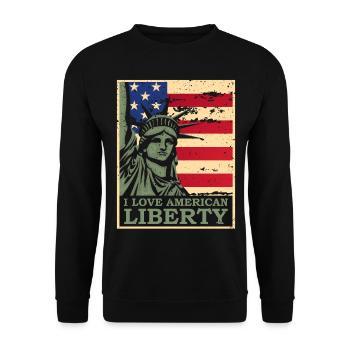 Ich Liebe Die Amerikanische Freiheit 4. Juli - Unisex Pullover - Schwarz - Vorne - Alina (178cm) & Michal (187cm)