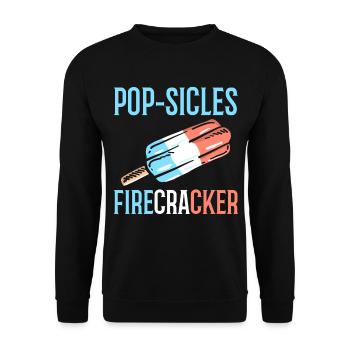 Eis Feuerwerkskörper 4. Juli Unabhängigkeitstag - Unisex Pullover - Schwarz - Vorne - Alina (178cm) & Michal (187cm)