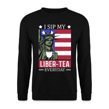 Ich Trinke Meinen Liber-tee Jeden Tag Am 4. Juli, - Unisex Pullover - Schwarz - Vorne - Alina (178cm) & Michal (187cm)