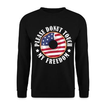 Please Donut Touch My Freedom 4 juillet Sweet Pastry - Sweat-shirt Unisexe - noir - Devant - Alina (178cm) & Michal (187cm)