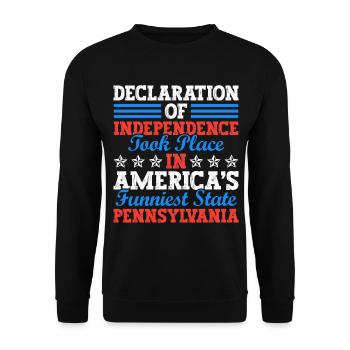 Déclaration d’indépendance en Pennsylvanie 4 juillet - Sweat-shirt Unisexe - noir - Devant - Alina (178cm) & Michal (187cm)