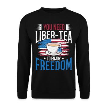They need Liber-tea to enjoy the freedom of the 4th century. - Unisex Sweatshirt - black - Front - Alina (178cm) & Michal (187cm)