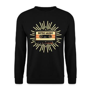 Rétro Music Vintage Cassette Lover - Sweat-shirt Unisexe - noir - Devant - Alina (178cm) & Michal (187cm)