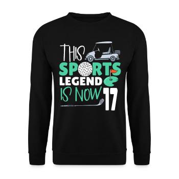 Cette légende du sport a maintenant 17 ans, jeu de golf 17. - Sweat-shirt Unisexe - noir - Devant - Alina (178cm) & Michal (187cm)
