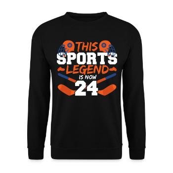 This sports legend is now 24, hockey game 24. - Unisex Sweatshirt - black - Front - Alina (178cm) & Michal (187cm)
