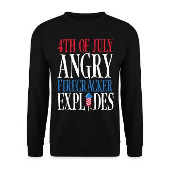 4 juillet Un pétard en colère explose - Sweat-shirt Unisexe - noir - Devant - Alina (178cm) & Michal (187cm)