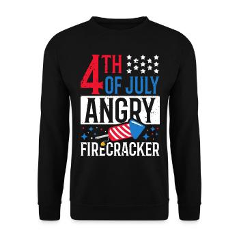 4. Juli Angry Firecracker Independence Day - Unisex Pullover - Schwarz - Vorne - Alina (178cm) & Michal (187cm)