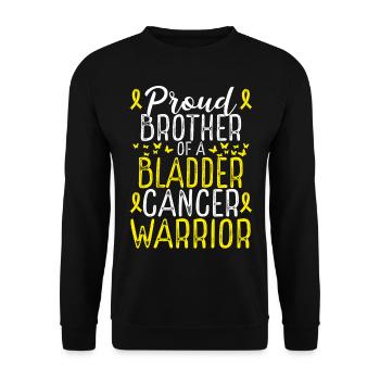 Bladder Cancer Awareness Movement Brother Ribbon - Unisex Sweatshirt - black - Front - Alina (178cm) & Michal (187cm)