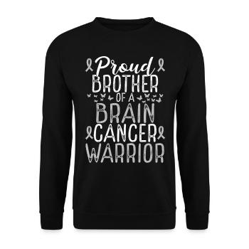 Brain Tumor Awareness Glioblastoma Brother Ribbon - Unisex Sweatshirt - black - Front - Alina (178cm) & Michal (187cm)