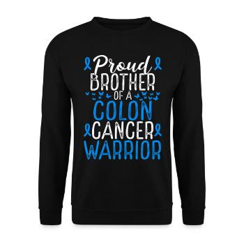 Colon Cancer Awareness Movement for Brother Ribbon - Unisex Pullover - Schwarz - Vorne - Alina (178cm) & Michal (187cm)