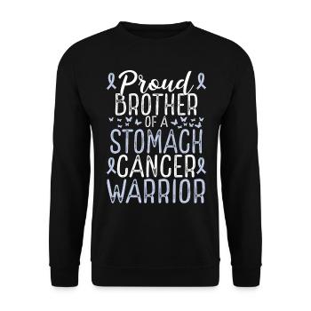 Stomach Cancer Awareness for Brother Ribbon - Unisex Pullover - Schwarz - Vorne - Alina (178cm) & Michal (187cm)