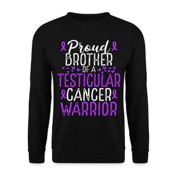 Sensibilisation au cancer du testicule pour Brother Ribbon - Sweat-shirt Unisexe - noir - Devant - Alina (178cm) & Michal (187cm)