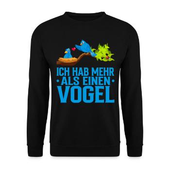 Ich hab mehr als einen Vogel - Unisex Pullover - Schwarz - Vorne - Alina (178cm) & Michal (187cm)