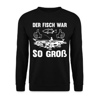 Der Fisch war so groß - Unisex Pullover - Schwarz - Vorne - Alina (178cm) & Michal (187cm)