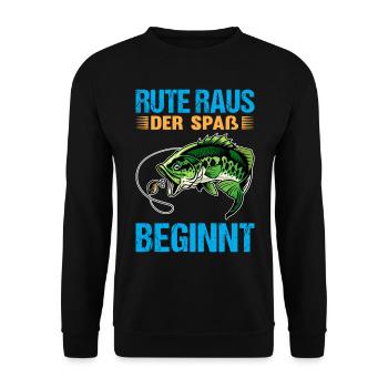Rute raus der Spaß beginnt - Unisex Pullover - Schwarz - Vorne - Alina (178cm) & Michal (187cm)