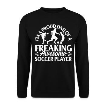 Soccer Player Dad Soccer Player Daddy - Unisex Pullover - Schwarz - Vorne - Alina (178cm) & Michal (187cm)