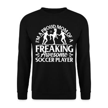Soccer Player Mom Soccer Player Mama - Unisex Pullover - Schwarz - Vorne - Alina (178cm) & Michal (187cm)