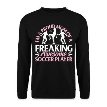 Joueuse de soccer Maman Soccer Mama - Sweat-shirt Unisexe - noir - Devant - Alina (178cm) & Michal (187cm)
