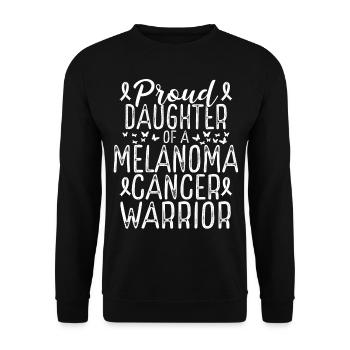 Melanoma Cancer Awareness Movement Daughter Ribbon - Unisex Sweatshirt - black - Front - Alina (178cm) & Michal (187cm)