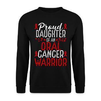 Oral Cancer Awareness Movement for Daughter Ribbon - Unisex Pullover - Schwarz - Vorne - Alina (178cm) & Michal (187cm)