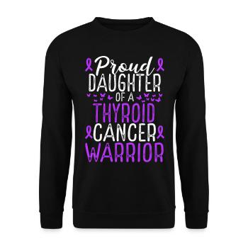 Thyroid Cancer Awareness Movement Daughter Ribbon - Unisex Sweatshirt - black - Front - Alina (178cm) & Michal (187cm)