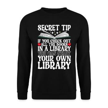 Bibliothèque de rats de bibliothèque de livres de lecture - Sweat-shirt Unisexe - noir - Devant - Alina (178cm) & Michal (187cm)