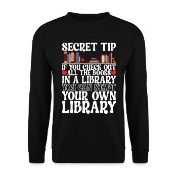 Bibliothèque de rats de bibliothèque de livres de lecture - Sweat-shirt Unisexe - noir - Devant - Alina (178cm) & Michal (187cm)