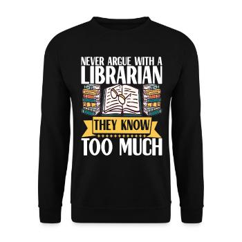 Bibliothèque de rats de bibliothèque de livres de lecture - Sweat-shirt Unisexe - noir - Devant - Alina (178cm) & Michal (187cm)