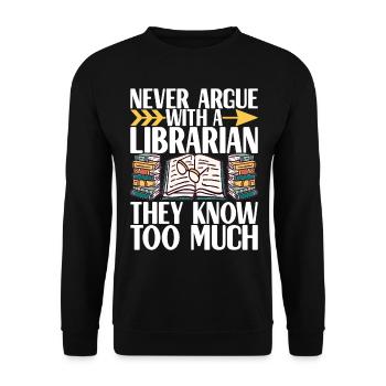 Bibliothèque de rats de bibliothèque de livres de lecture - Sweat-shirt Unisexe - noir - Devant - Alina (178cm) & Michal (187cm)