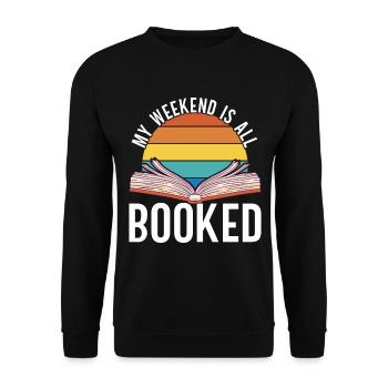 Lire des livres Rat de bibliothèque - Sweat-shirt Unisexe - noir - Devant - Alina (178cm) & Michal (187cm)