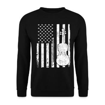 Violine Geige Musiker - Unisex Pullover - Schwarz - Vorne - Alina (178cm) & Michal (187cm)