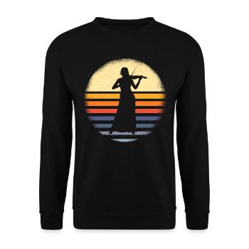 Violine Geige Musiker - Unisex Pullover - Schwarz - Vorne - Alina (178cm) & Michal (187cm)