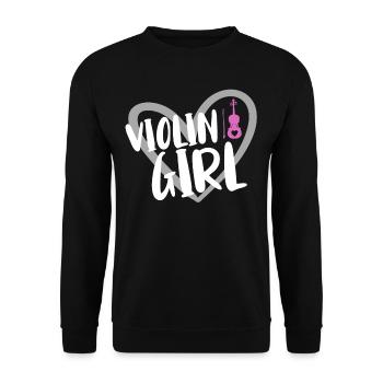 Violine Geige Musiker - Unisex Pullover - Schwarz - Vorne - Alina (178cm) & Michal (187cm)