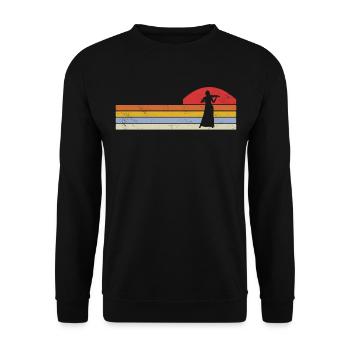 Violine Geige Musiker - Unisex Pullover - Schwarz - Vorne - Alina (178cm) & Michal (187cm)