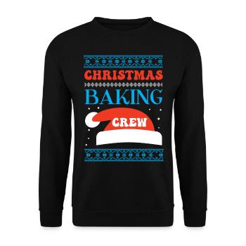Ugly Christmas Sweater - Christmas Baking Crew - Unisex Sweatshirt - black - Front - Alina (178cm) & Michal (187cm)