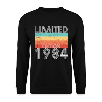 Limited Edition Retro 1984 - Unisex Sweatshirt - black - Front - Alina (178cm) & Michal (187cm)