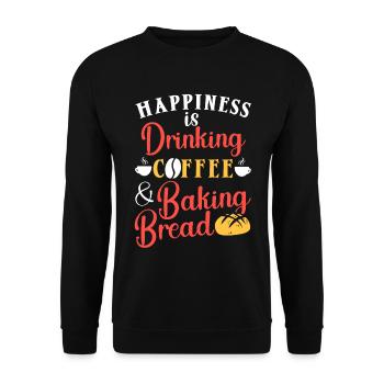 Cuisson du pain Café Boire de la caféine Pain Boulanger - Sweat-shirt Unisexe - noir - Devant - Alina (178cm) & Michal (187cm)